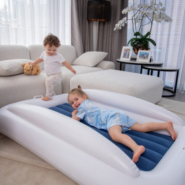 Snoozy Monkey Inflatabe Toddler Travel Bed with Safety Bumpers - Image 3