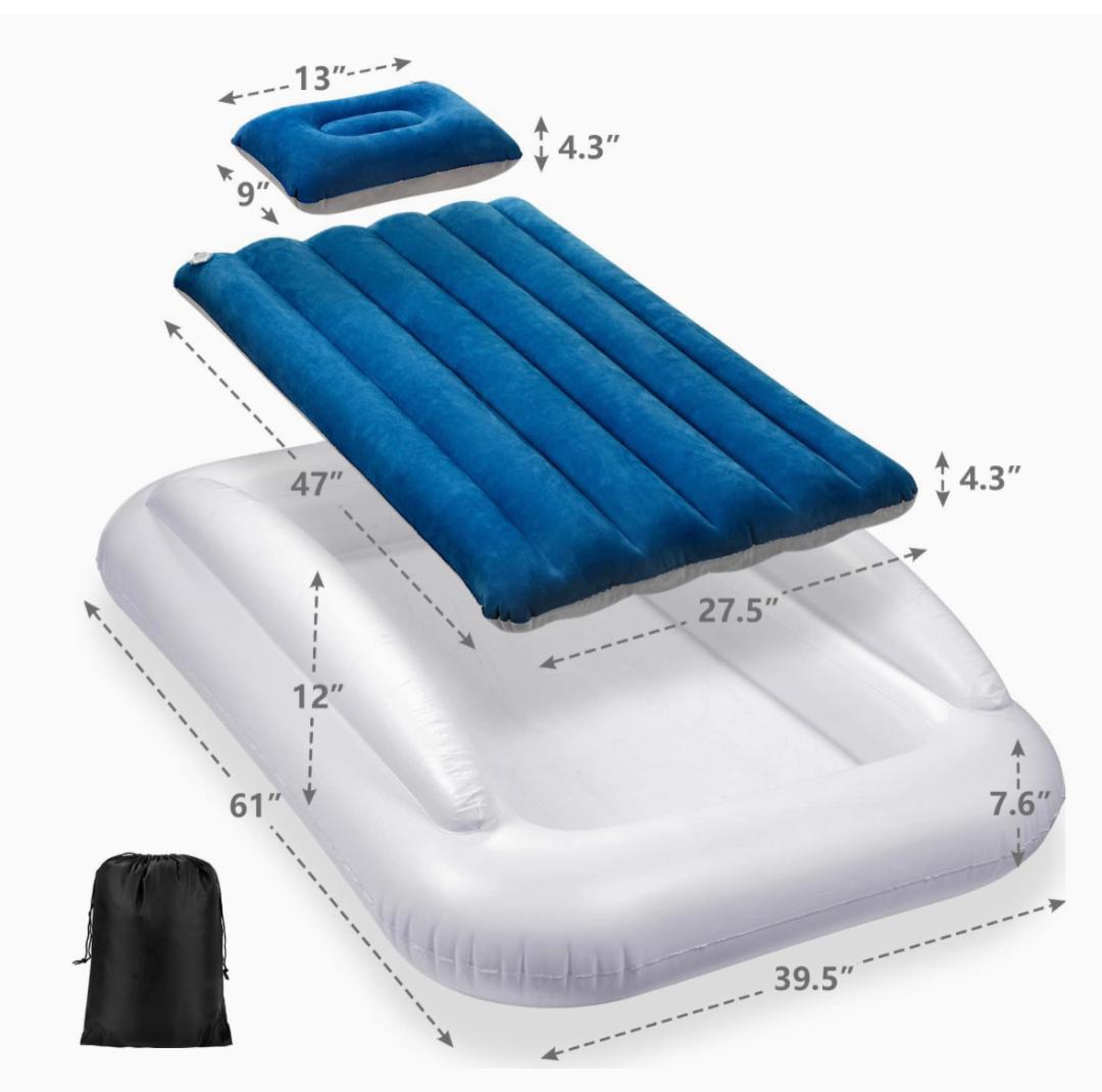 Snoozy Monkey Inflatabe Toddler Travel Bed with Safety Bumpers - Image 4