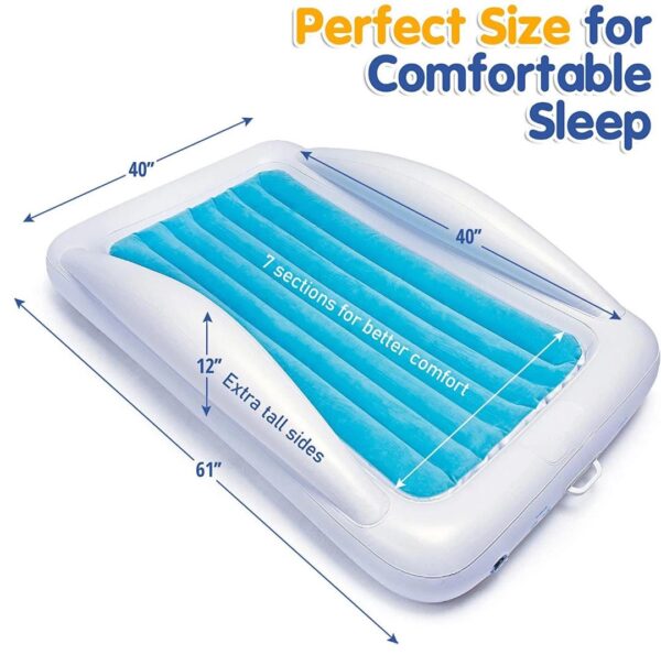 Snoozy Monkey Inflatabe Toddler Travel Bed with Safety Bumpers - Image 4