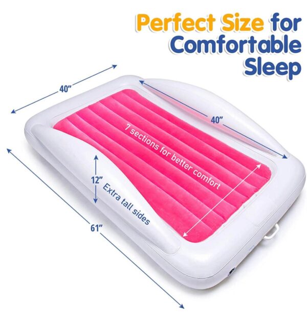 Snoozy Monkey Inflatable Toddler Travel Bed with Safety Bumpers - Image 3