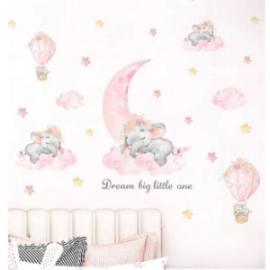 wall sticker Baby Elephant Pink