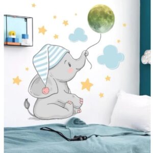Wall Sticker Baby Moon Elephant