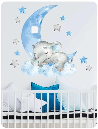 wall sticker Dream Baby Elephant Blue 2
