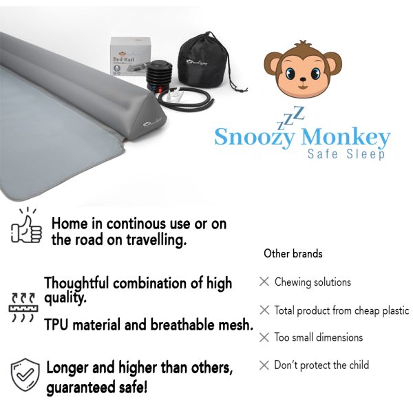 [2]SNOOZY MONKEY Inflatable Travel Bed Rail for Toddlers - Image 4